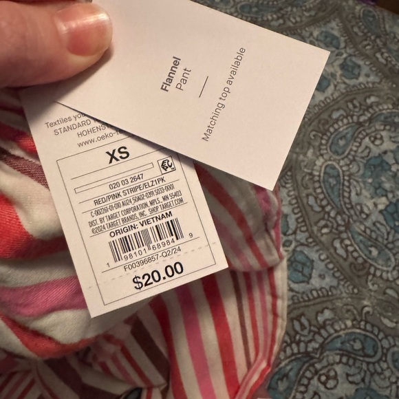 NWT XS women’s Striped Pink Pajama Pants - Picture 8 of 8